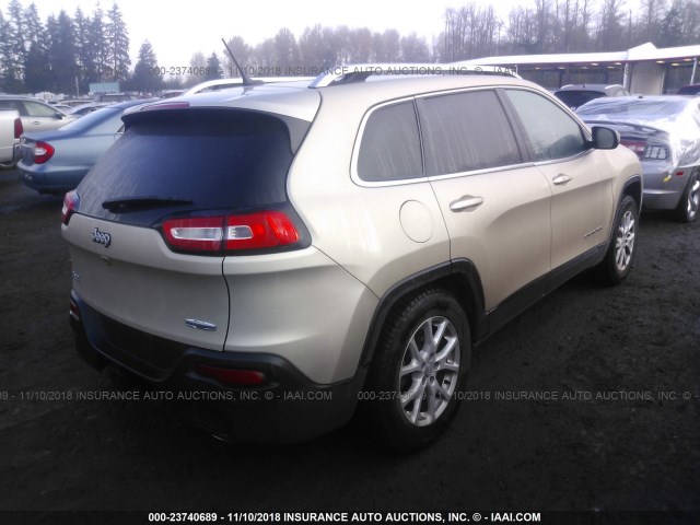 1C4PJMCS1EW291550 - 2014 JEEP CHEROKEE LATITUDE TAN photo 4