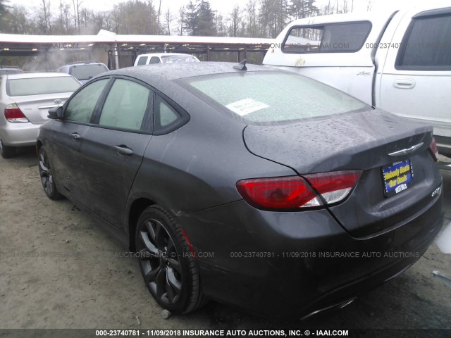 1C3CCCBG1FN638970 - 2015 CHRYSLER 200 GRAY photo 3