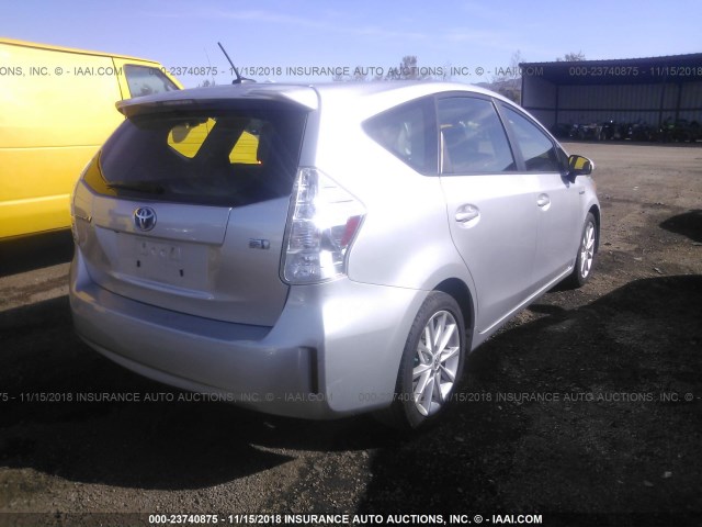 JTDZN3EU1C3083835 - 2012 TOYOTA PRIUS V SILVER photo 4