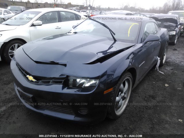 2G1FA1E30F9223601 - 2015 CHEVROLET CAMARO LS BLUE photo 2