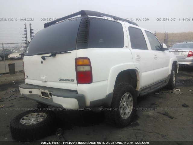 1GNEK13TX3R241535 - 2003 CHEVROLET TAHOE K1500 WHITE photo 4