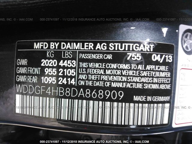 WDDGF4HB8DA868909 - 2013 MERCEDES-BENZ C 250 GRAY photo 9