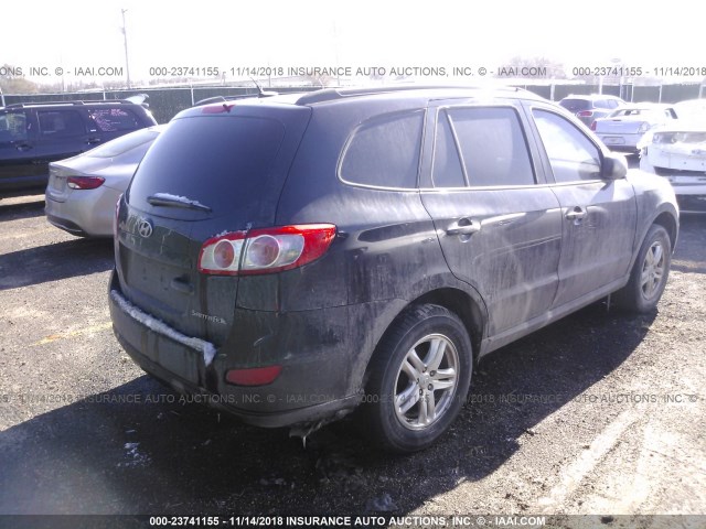 5NMSG3AB9AH365798 - 2010 HYUNDAI SANTA FE GLS BLACK photo 4