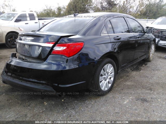 1C3CCBAB8CN167024 - 2012 CHRYSLER 200 LX BLACK photo 4