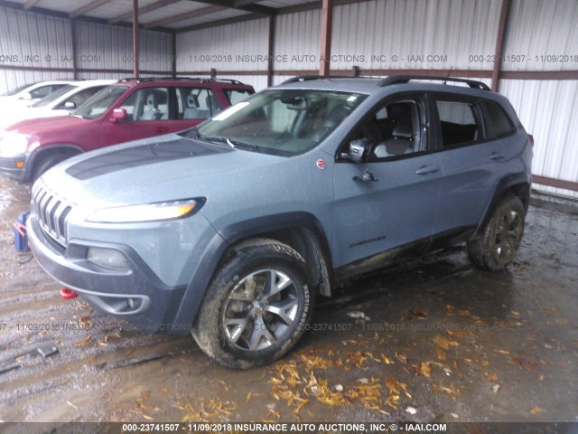 1C4PJMBB5FW595225 - 2015 JEEP CHEROKEE TRAILHAWK GRAY photo 2