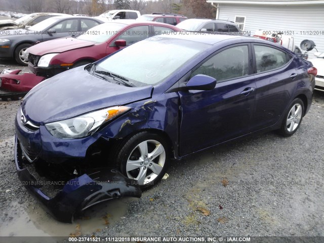 5NPDH4AE6DH368896 - 2013 HYUNDAI ELANTRA GLS/LIMITED BLUE photo 2