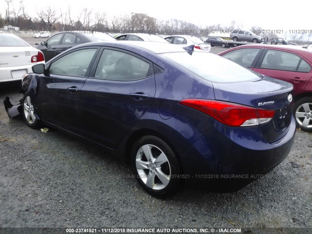 5NPDH4AE6DH368896 - 2013 HYUNDAI ELANTRA GLS/LIMITED BLUE photo 3