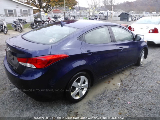 5NPDH4AE6DH368896 - 2013 HYUNDAI ELANTRA GLS/LIMITED BLUE photo 4