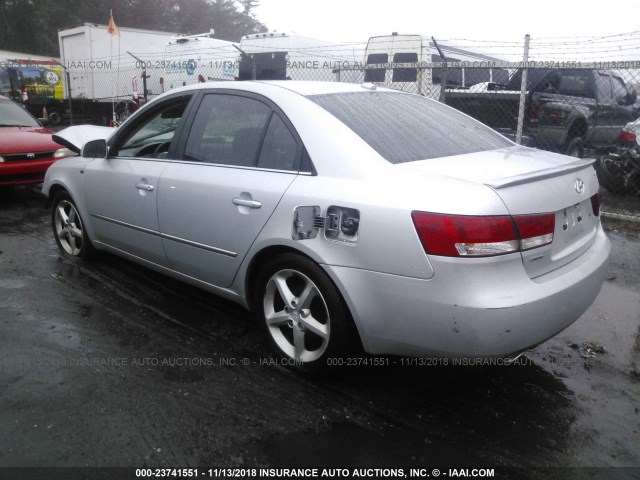 5NPEU46FX7H259296 - 2007 HYUNDAI SONATA SE/LIMITED SILVER photo 3