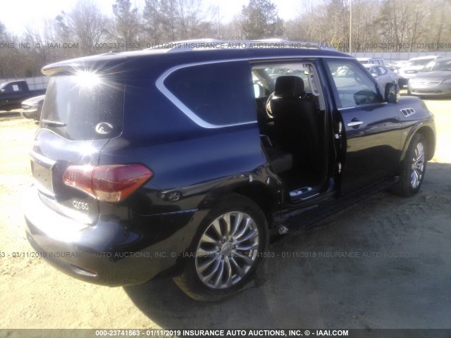 JN8AZ2NF9H9640321 - 2017 INFINITI QX80 SIGNATURE BLUE photo 4