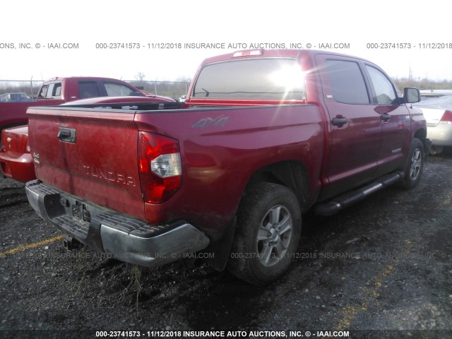 5TFDY5F1XEX412030 - 2014 TOYOTA TUNDRA CREWMAX SR5 RED photo 4