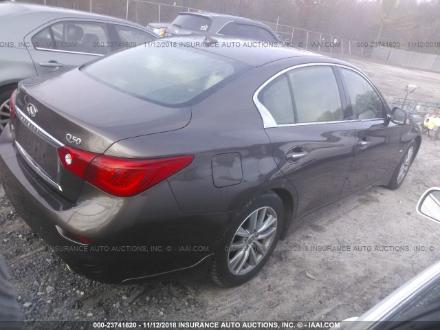 JN1BV7AR9FM409649 - 2015 INFINITI Q50 PREMIUM/SPORT BROWN photo 4