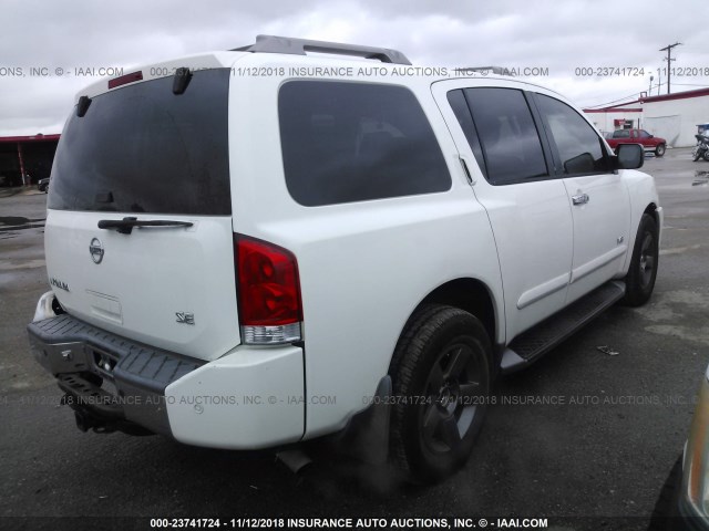 5N1AA08A65N705826 - 2005 NISSAN ARMADA SE/LE WHITE photo 4