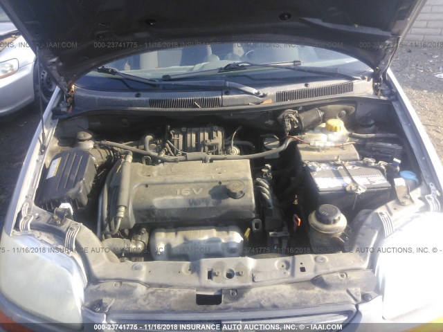 KL1TD66626B673957 - 2006 CHEVROLET AVEO LS GRAY photo 10