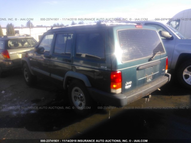 1J4FJ68S4WL283844 - 1998 JEEP CHEROKEE SPORT/CLASSIC მწვანე ფოტო 3