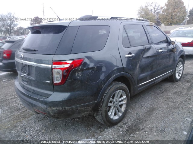 1FM5K8D80FGB28958 - 2015 FORD EXPLORER XLT GRAY photo 4