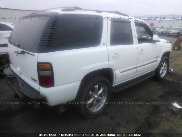 1GKEK13T55J266633 - 2005 GMC YUKON WHITE photo 4