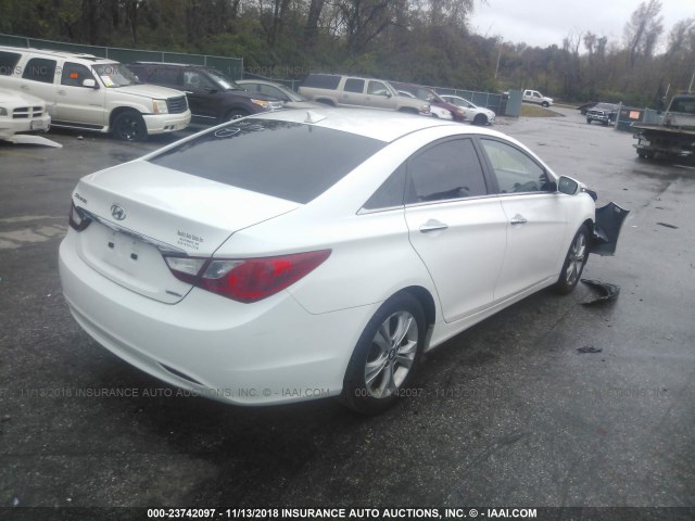 5NPEC4ACXDH552854 - 2013 HYUNDAI SONATA SE/LIMITED WHITE photo 4