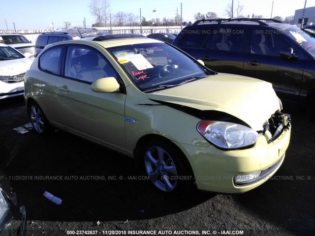 KMHCN36C48U087077 - 2008 HYUNDAI ACCENT SE YELLOW photo 1