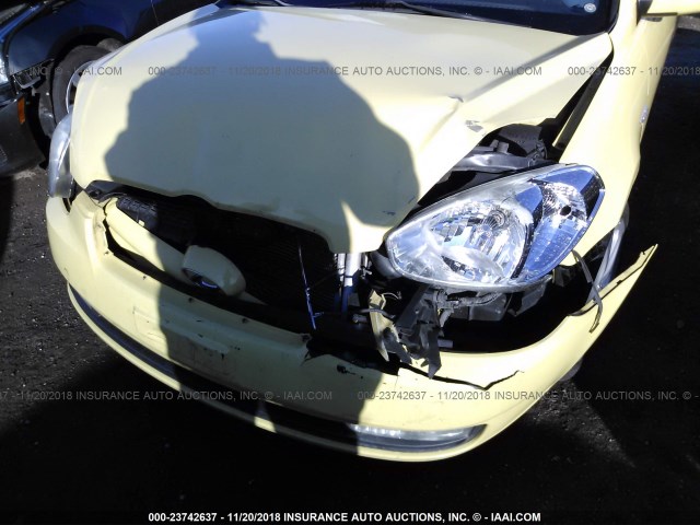 KMHCN36C48U087077 - 2008 HYUNDAI ACCENT SE YELLOW photo 6