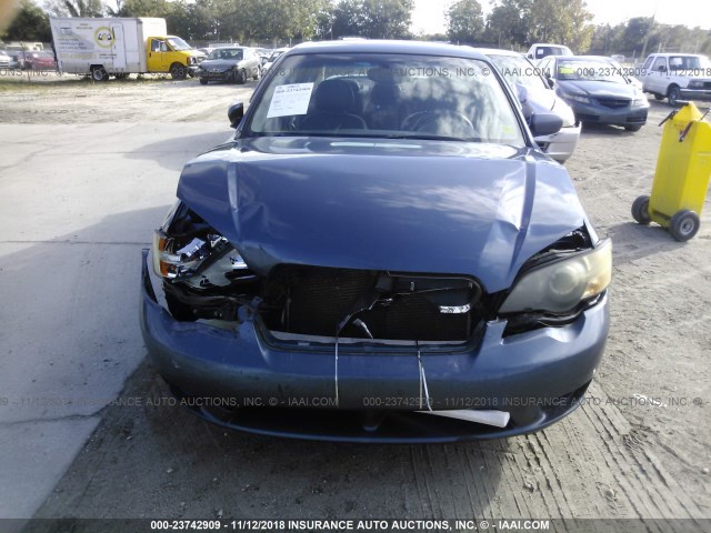 4S3BL626056214771 - 2005 SUBARU LEGACY 2.5I LIMITED BLACK photo 6