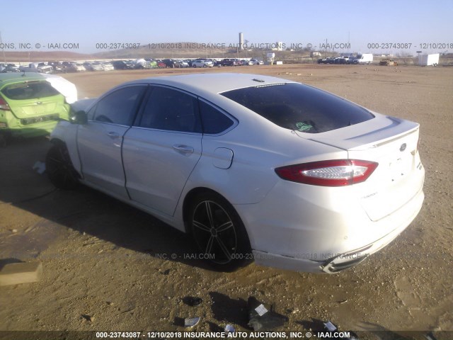 3FA6P0K91FR113293 - 2015 FORD FUSION TITANIUM WHITE photo 3