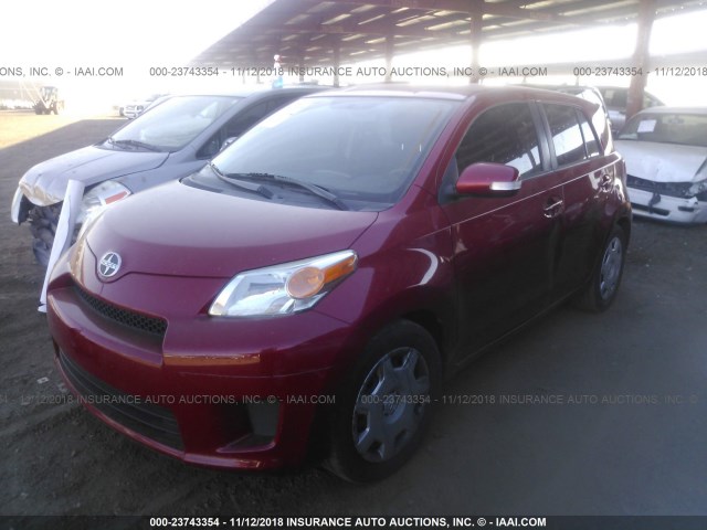 JTKKU4B49B1013744 - 2011 TOYOTA SCION XD RED photo 2