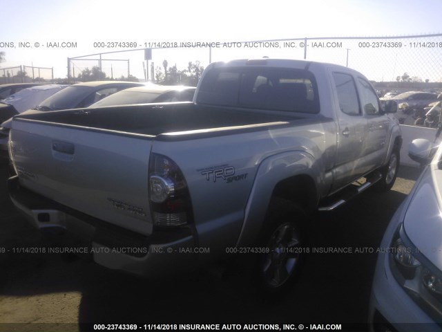 3TMKU72N29M020890 - 2009 TOYOTA TACOMA DBL CAB PRERUNNER LNG BED SILVER photo 4