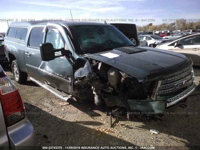 1GT125E85CF125426 - 2012 GMC SIERRA K2500 DENALI BLUE photo 1