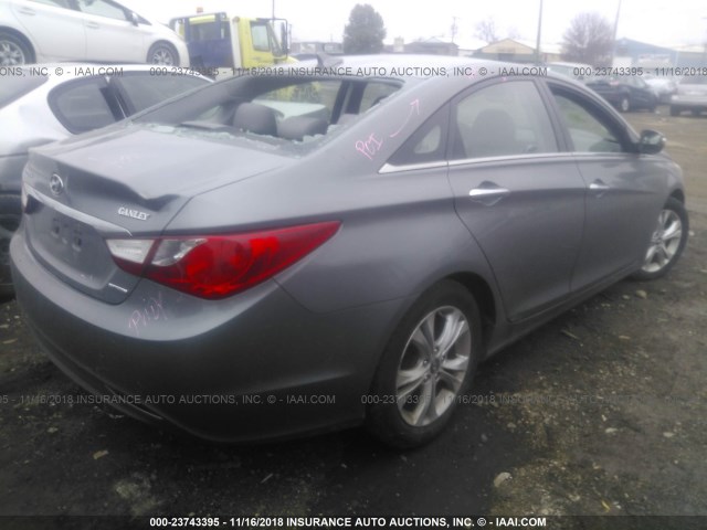 5NPEC4AC7BH086376 - 2011 HYUNDAI SONATA SE/LIMITED GRAY photo 4