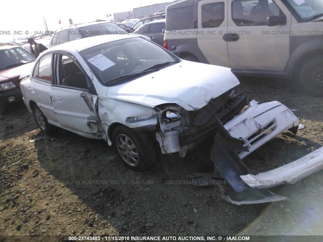 KNADC125346300283 - 2004 KIA RIO WHITE photo 1