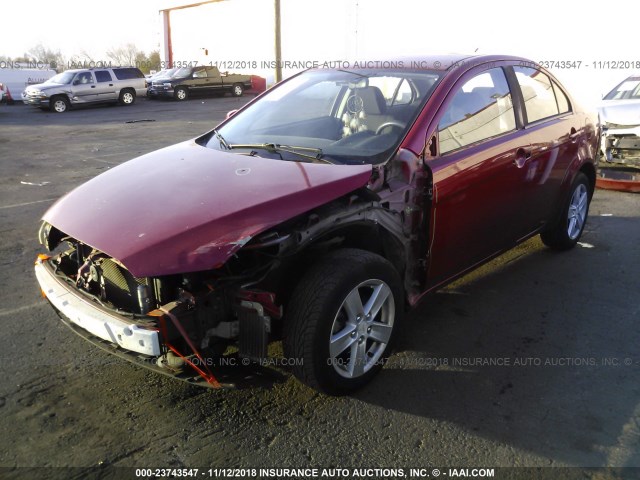 JA3AU26U38U001368 - 2008 MITSUBISHI LANCER ES RED photo 2