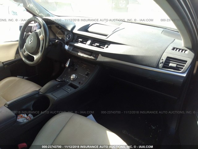 JTHKD5BH4D2135312 - 2013 LEXUS CT 200 BLACK photo 5