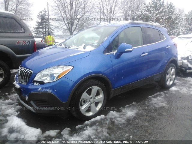 KL4CJASB3GB727141 - 2016 BUICK ENCORE BLUE photo 2