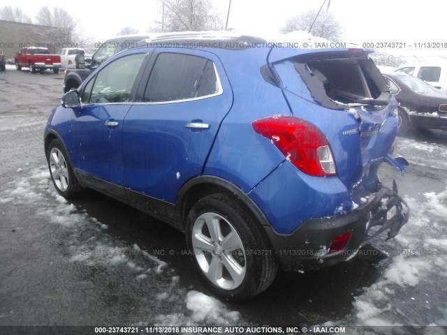 KL4CJASB3GB727141 - 2016 BUICK ENCORE BLUE photo 3