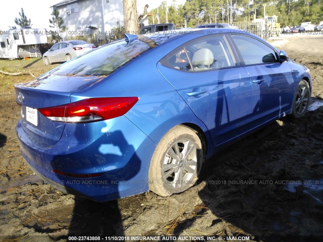 5NPD84LF7JH346195 - 2018 HYUNDAI ELANTRA SEL/VALUE/LIMITED BLUE photo 4