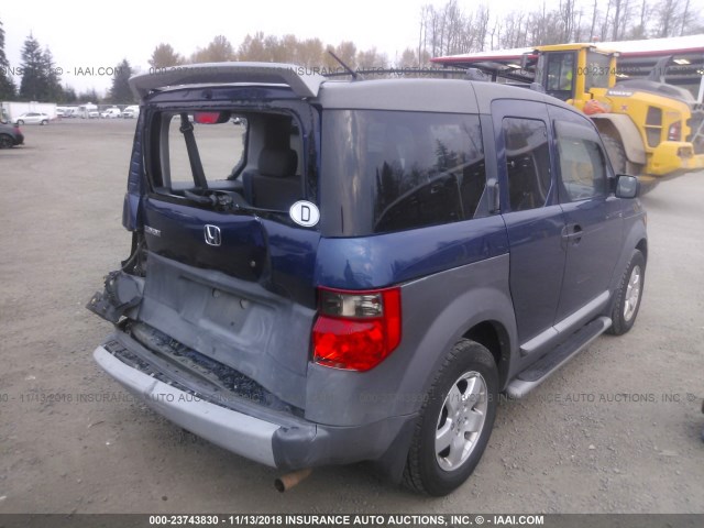 5J6YH28623L033286 - 2003 HONDA ELEMENT EX BLUE photo 4