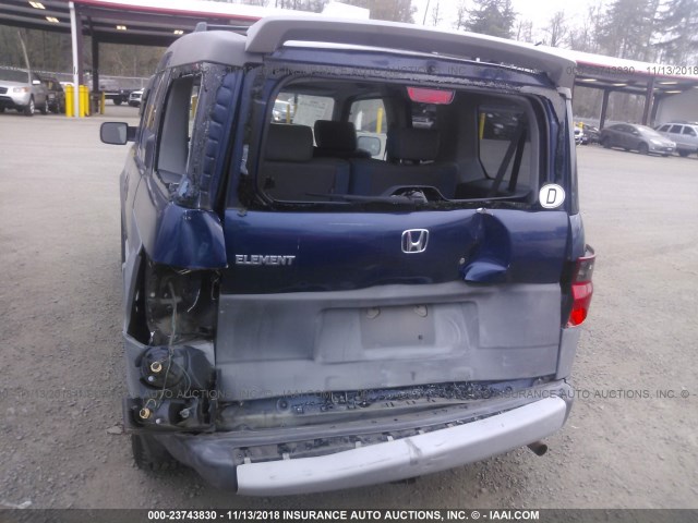 5J6YH28623L033286 - 2003 HONDA ELEMENT EX BLUE photo 6