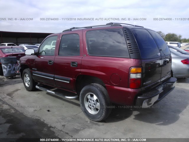 1GNEC13T01J217009 - 2001 CHEVROLET TAHOE C1500 MAROON photo 3