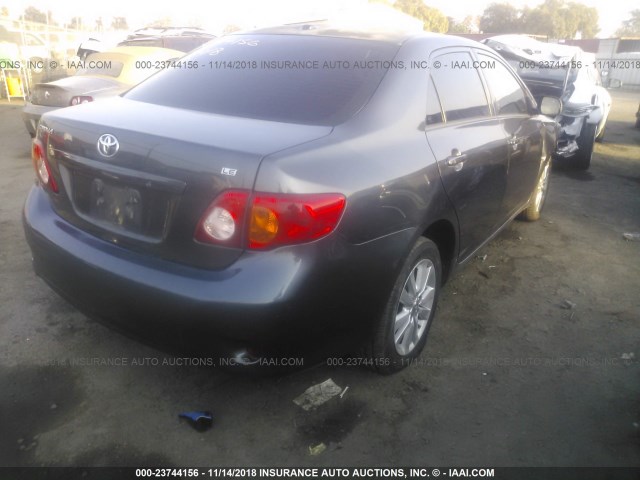 1NXBU40E39Z114138 - 2009 TOYOTA COROLLA S/LE/XLE GRAY photo 4