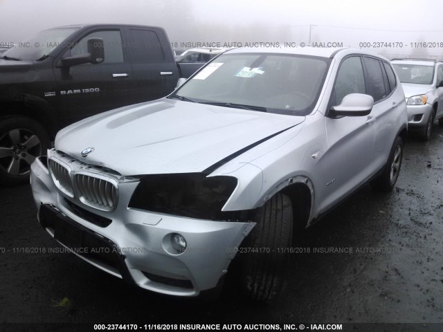 5UXWX5C56BL709025 - 2011 BMW X3 XDRIVE28I SILVER photo 2