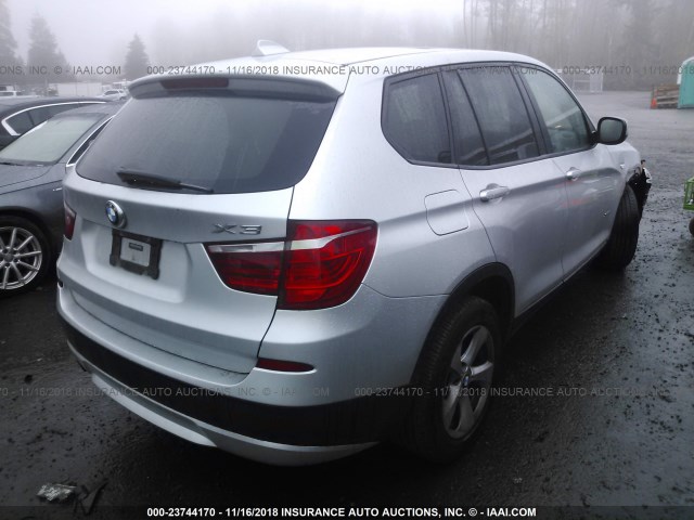 5UXWX5C56BL709025 - 2011 BMW X3 XDRIVE28I SILVER photo 4