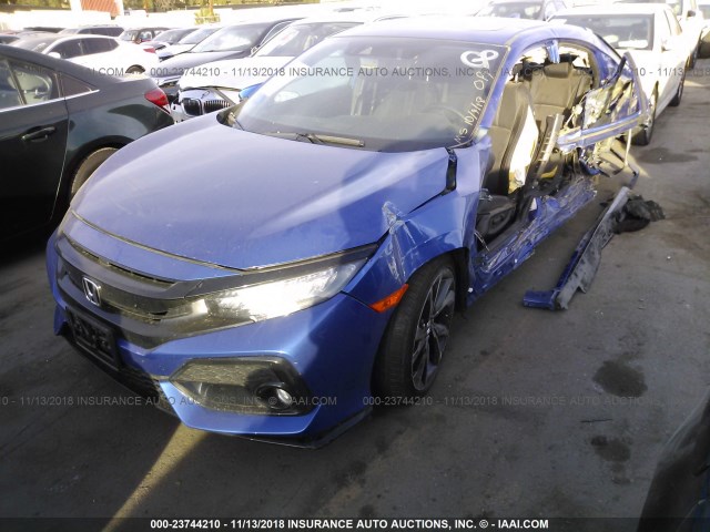 SHHFK7H94JU411287 - 2018 HONDA CIVIC SPORT TOURING BLUE photo 2