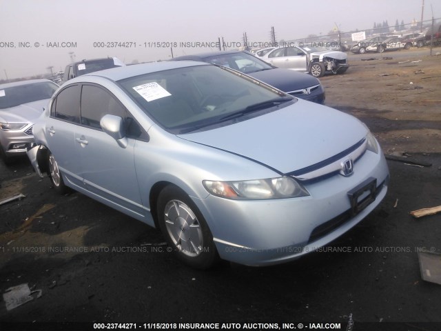 JHMFA36296S015173 - 2006 HONDA CIVIC HYBRID BLUE photo 1