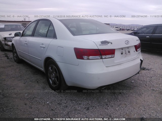 5NPEU46F86H096467 - 2006 HYUNDAI SONATA GLS/LX WHITE photo 3