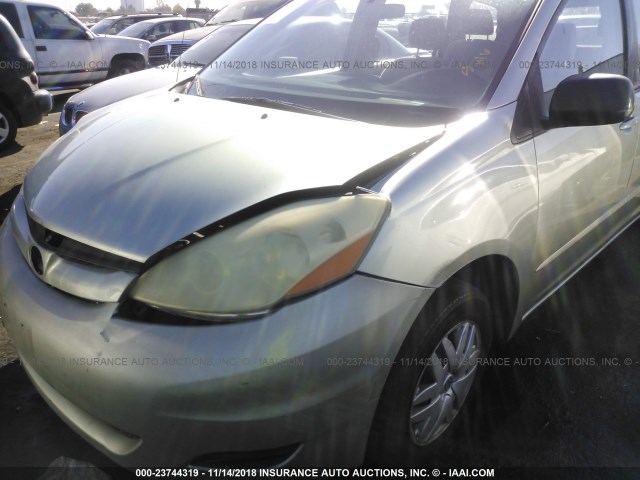 5TDZA23C06S530867 - 2006 TOYOTA SIENNA CE/LE GREEN photo 6