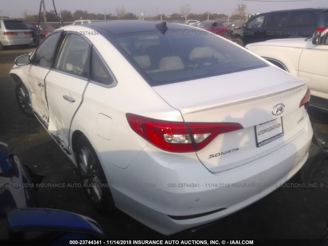 5NPE34AF0FH079009 - 2015 HYUNDAI SONATA SPORT/LIMITED WHITE photo 3