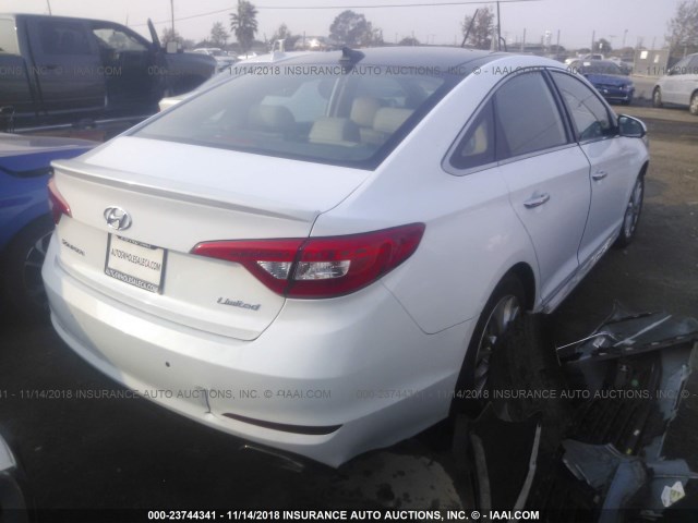 5NPE34AF0FH079009 - 2015 HYUNDAI SONATA SPORT/LIMITED WHITE photo 4