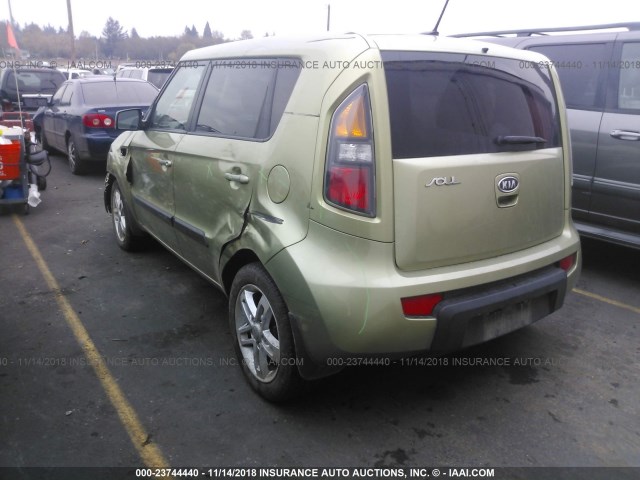 KNDJT2A27B7315427 - 2011 KIA SOUL +/!/SPORT GREEN photo 3