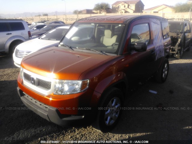 5J6YH1H70BL001521 - 2011 HONDA ELEMENT EX ORANGE photo 2